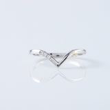 Three Stone Round Cut Lab Grown Diamond Wishbone Wedding Ring