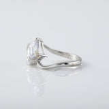 Toi Et Moi Pear & Emerald Cut Moissanite Engagement Ring