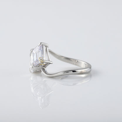 Toi Et Moi Pear & Emerald Cut Moissanite Engagement Ring
