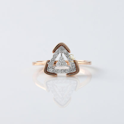 Triangle Shape Round Cut Moissanite Diamond Engagement Ring