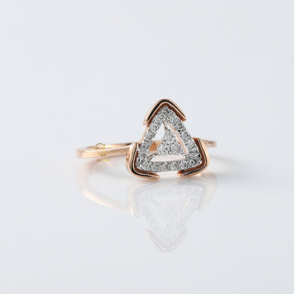 Triangle Shape Round Cut Moissanite Diamond Engagement Ring