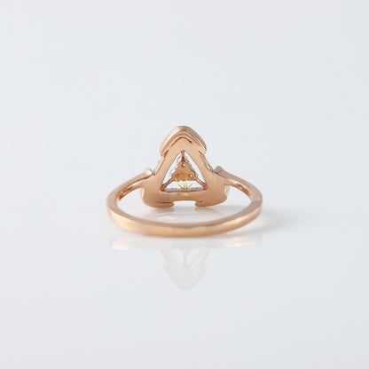 Triangle Shape Round Cut Moissanite Diamond Engagement Ring