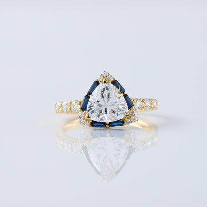 Trillion Cut Lab Grown Diamond Halo Ring