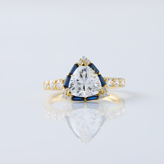 Trillion Cut Lab Grown Diamond Halo Ring