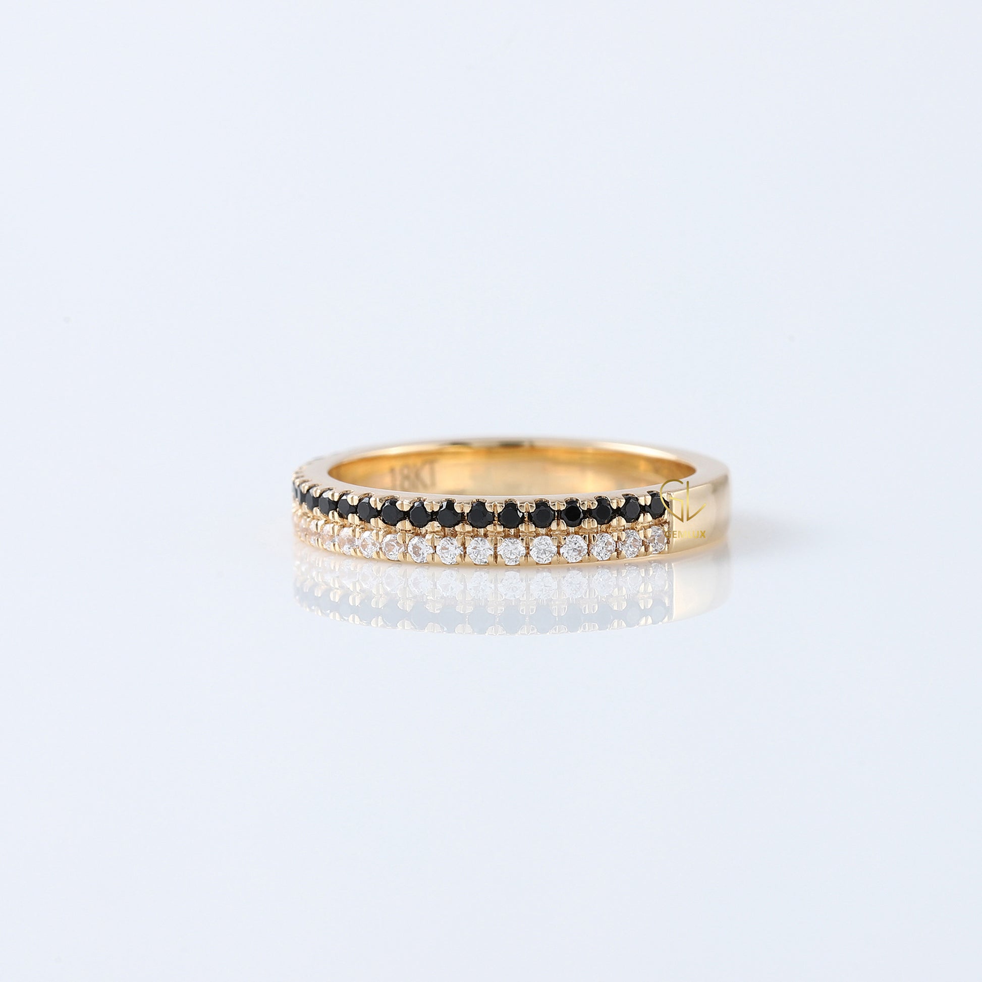 Two Row Round Cut Natural Diamond Eternity Band