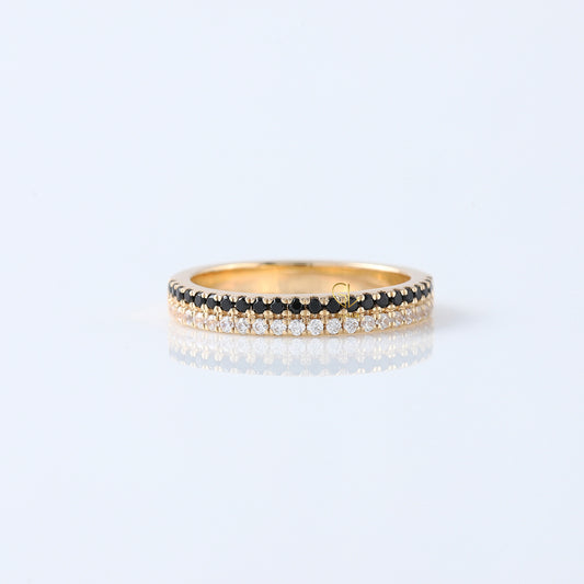 Two Row Round Cut Natural Diamond Eternity Band