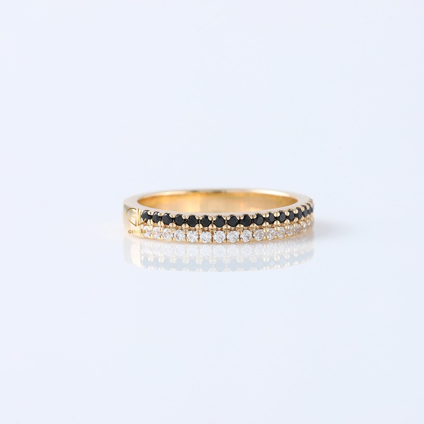 Two Row Round Cut Natural Diamond Eternity Band