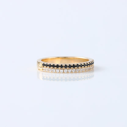 Two Row Round Cut Natural Diamond Eternity Band