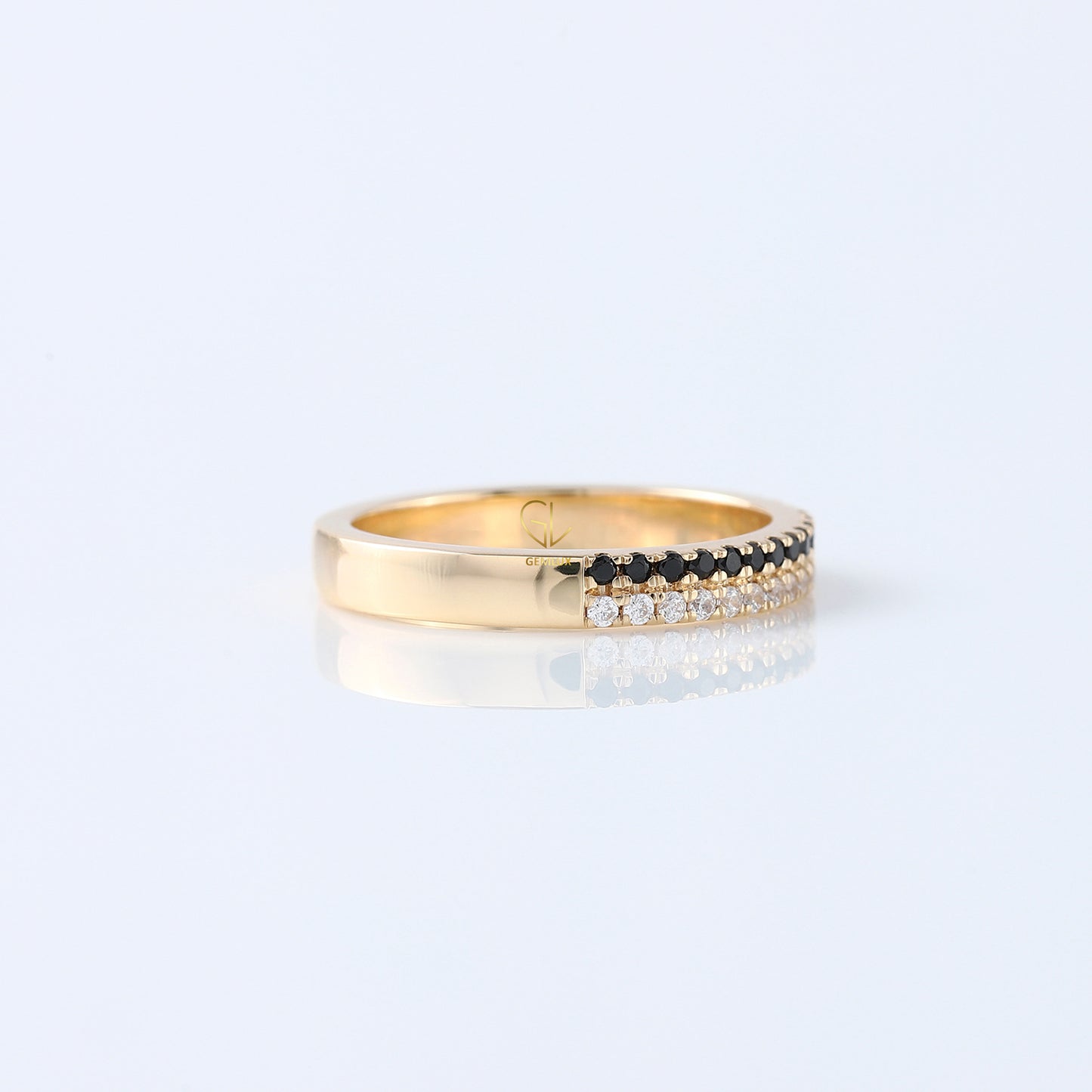 Two Row Round Cut Natural Diamond Eternity Band