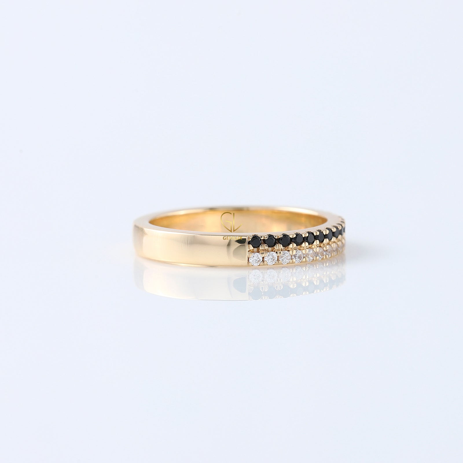 Two Row Round Cut Natural Diamond Eternity Band