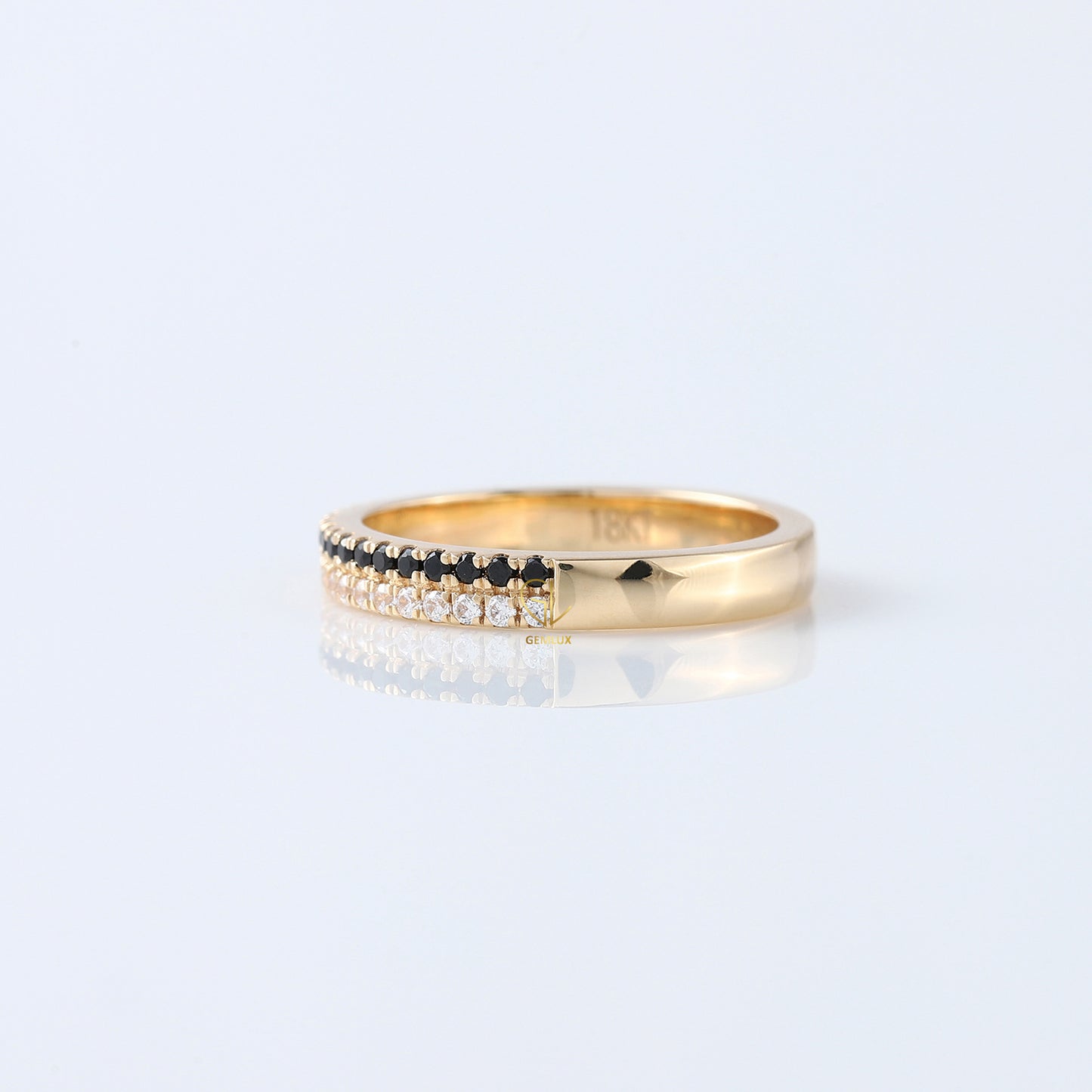 Two Row Round Cut Natural Diamond Eternity Band