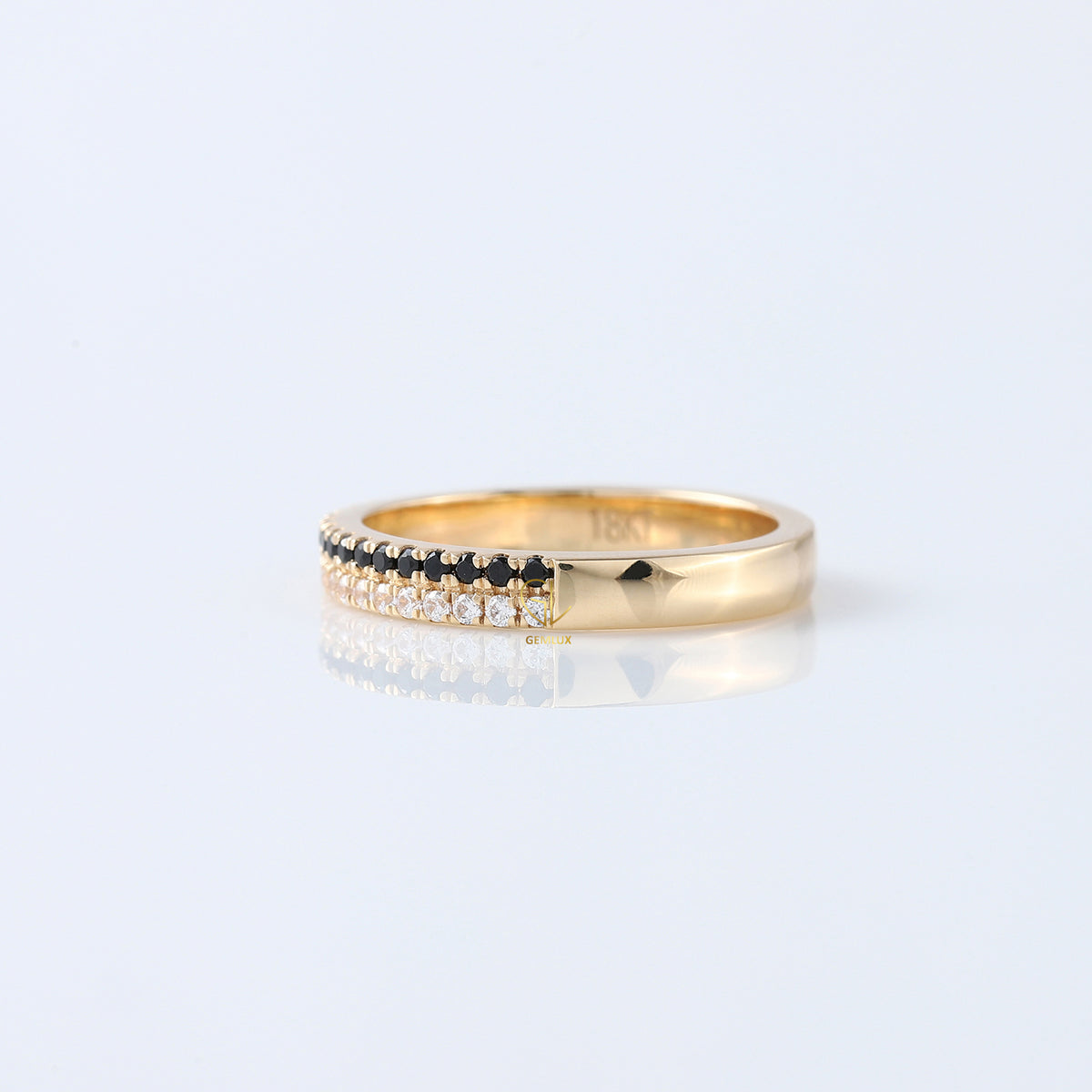 Two Row Round Cut Natural Diamond Eternity Band