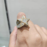 VVS Moissanite Iced Out 3D Star Ring