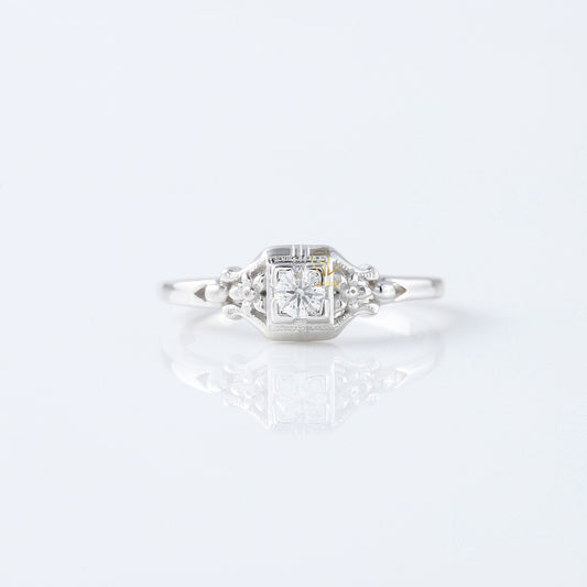 Vintage Art Deco Lab Grown Diamond Solitaire Engagement Ring