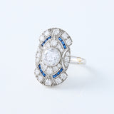 Vintage Art Deco Round Cut Lab Grown Cocktail Ring