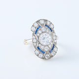 Vintage Art Deco Round Cut Lab Grown Cocktail Ring