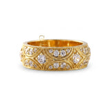 Vintage Inspired Milgrain Lab Grown Wide Wedding Band