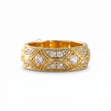 Vintage Inspired Milgrain Lab Grown Wide Wedding Band