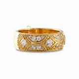 Vintage Inspired Milgrain Lab Grown Wide Wedding Band