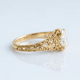 Nature Inspired Engraved Antique Ring | Gemlux Jewels
