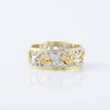 Vintage Art Deco Filigree Two Tone Wedding Band