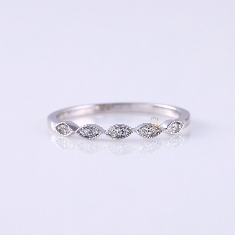 Vintage Art Deco Lab Diamond Wedding Ring