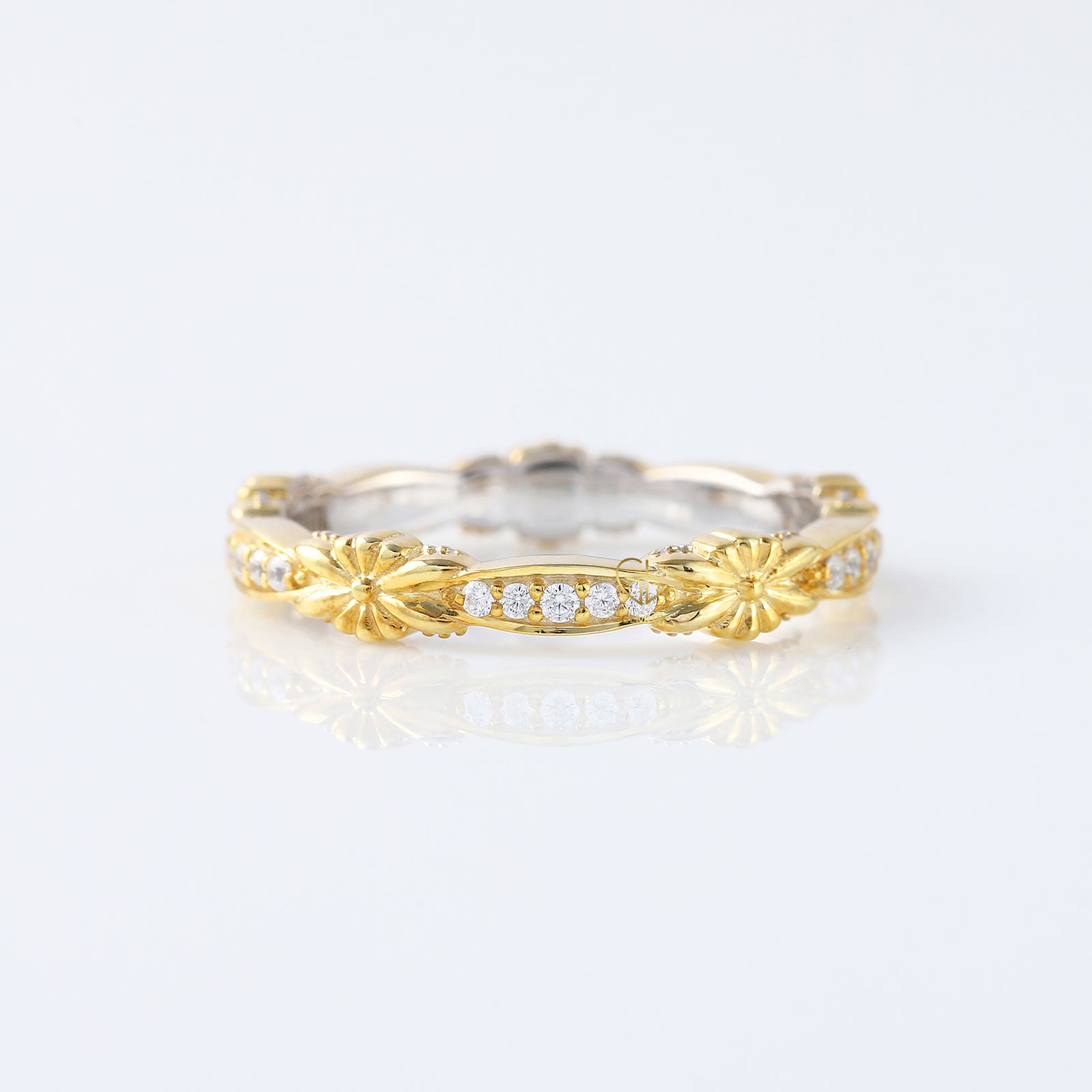 Vintage Art Deco Lab Grown Filigree Wedding Band