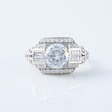 Vintage Art Deco Round Moissanite Diamond Antique Ring