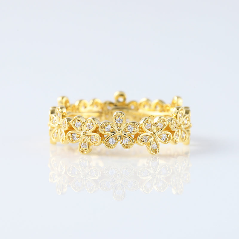 Vintage Flower Inspired Lab Grown Wedding Band