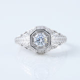 Vintage Inspired Round Cut Lab Grown Edwardian Ring