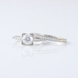 Vintage Inspired Round Lab Grown Minimal Milgrain Ring Set