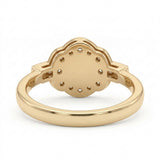 Vintage Art Deco square cluster lab-grown diamond ring with pavé shoulders