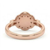Vintage Art Deco square cluster lab-grown diamond ring with pavé shoulders