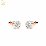 Certified Lab Grown Diamond Bezel Set Stud Earrings