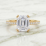 Emerald Cut Bezel Solitaire Engagement Ring (Demo)