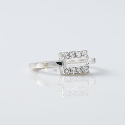 Baguette Cut Moissanite Solitaire Engagement Rings diamond solitaire ring​ promise rings gold engagement rings​ 