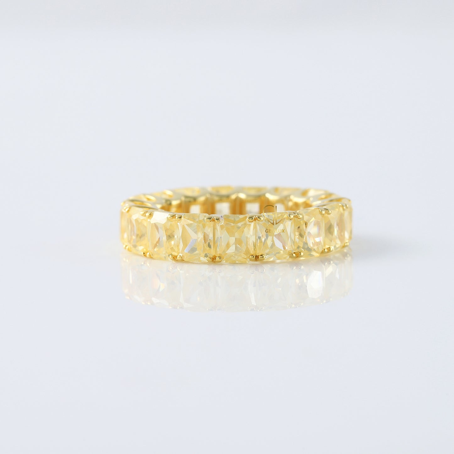 Yellow Radiant Lab Grown Diamond Eternity Wedding Band