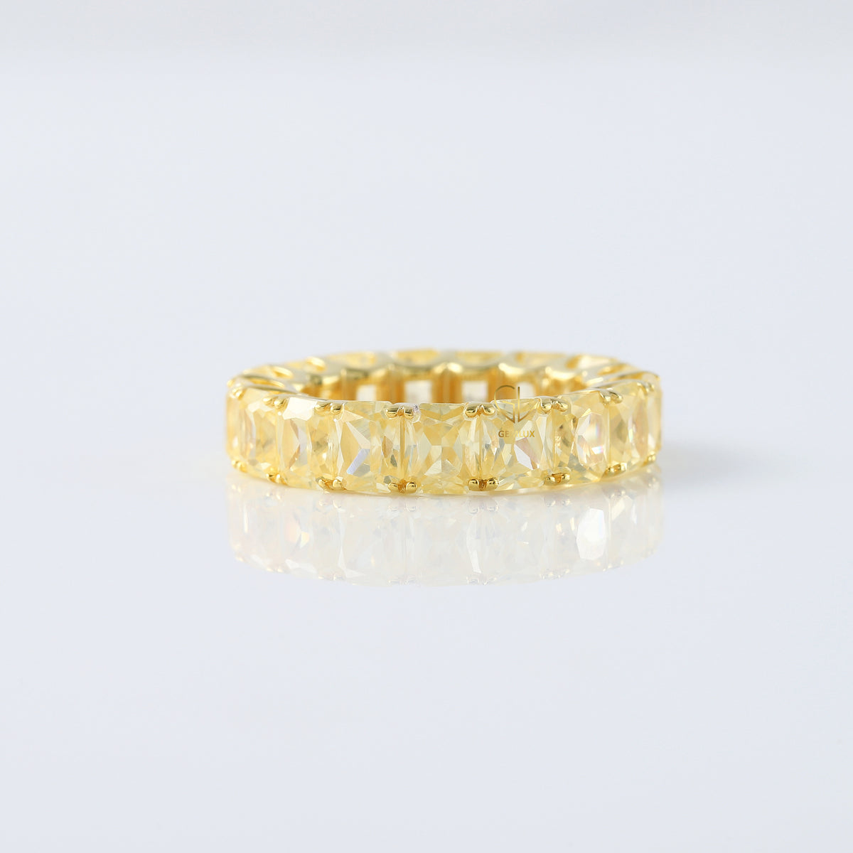 Yellow Radiant Lab Grown Diamond Eternity Wedding Band