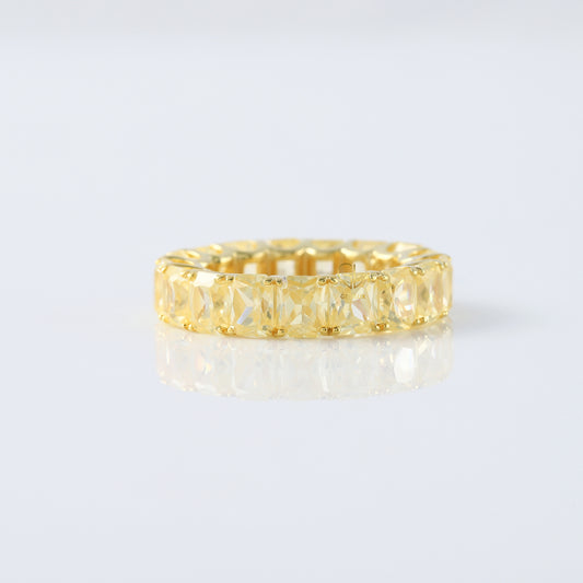 Yellow Radiant Lab Grown Diamond Eternity Wedding Band