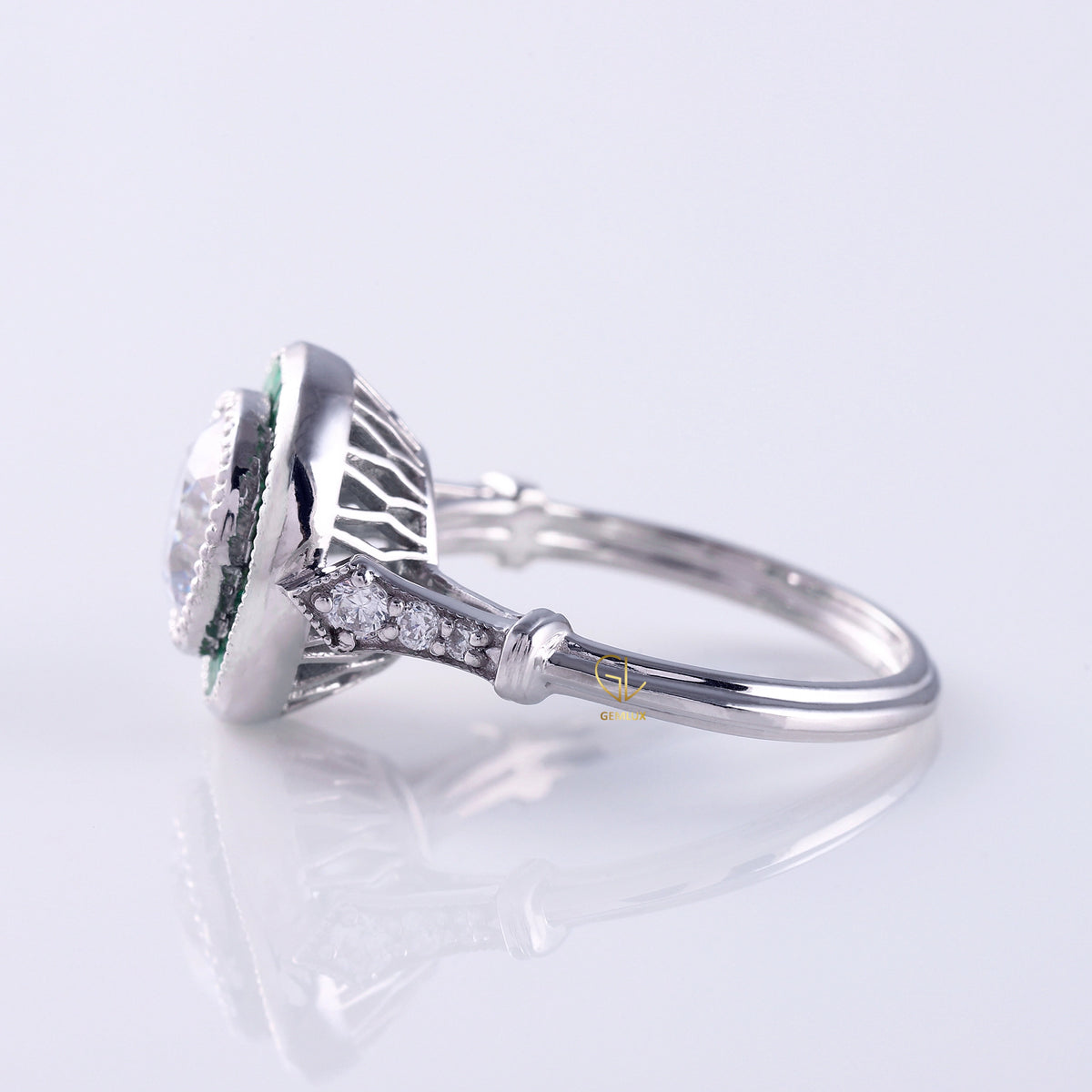 art deco ring, Round Engagement Rings, halo engagement ring, engagement rings, engagement rings for women, moissanite engagement rings