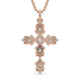 Pear and Round Lab-Grown Diamond Vintage Cross Pendant