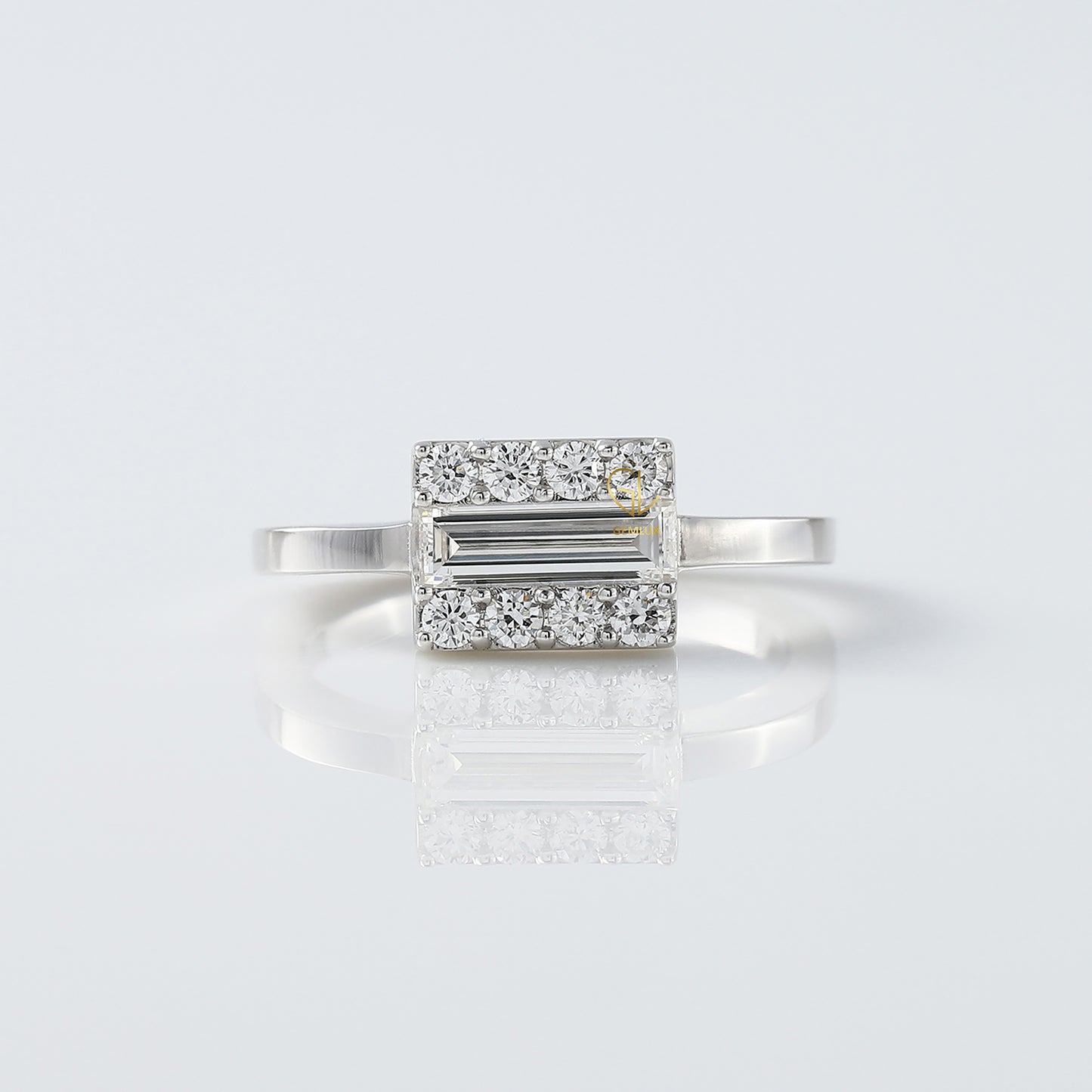 Baguette Cut Moissanite Solitaire Engagement Rings diamond solitaire ring​ promise rings gold engagement rings​ 