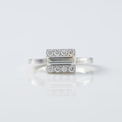Baguette Cut Moissanite Solitaire Engagement Rings diamond solitaire ring​ promise rings gold engagement rings​ 