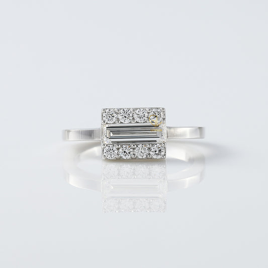 Baguette Cut Moissanite Solitaire Engagement Rings diamond solitaire ring​ promise rings gold engagement rings​ 