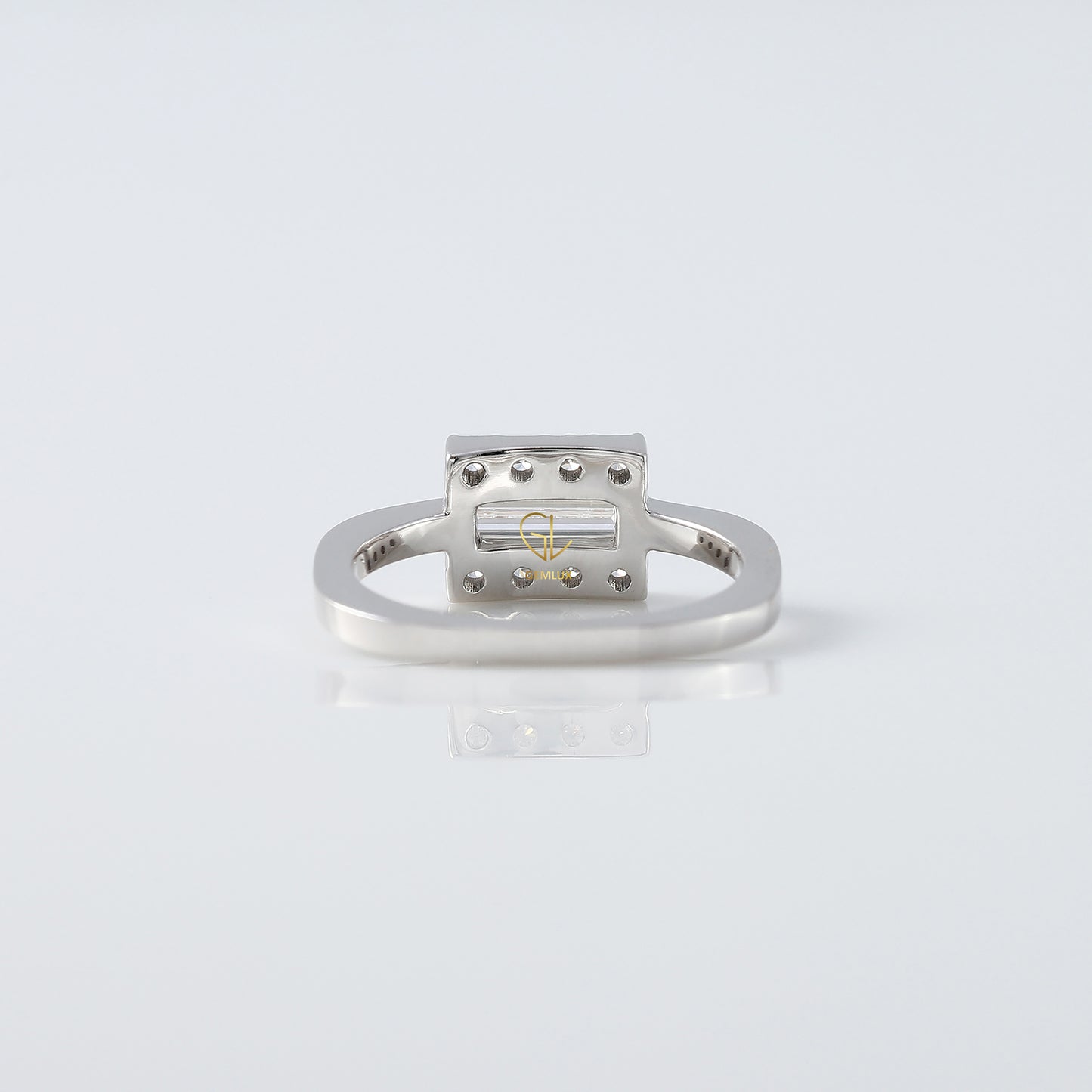 Baguette Cut Moissanite Solitaire Engagement Rings diamond solitaire ring​ promise rings gold engagement rings​ 