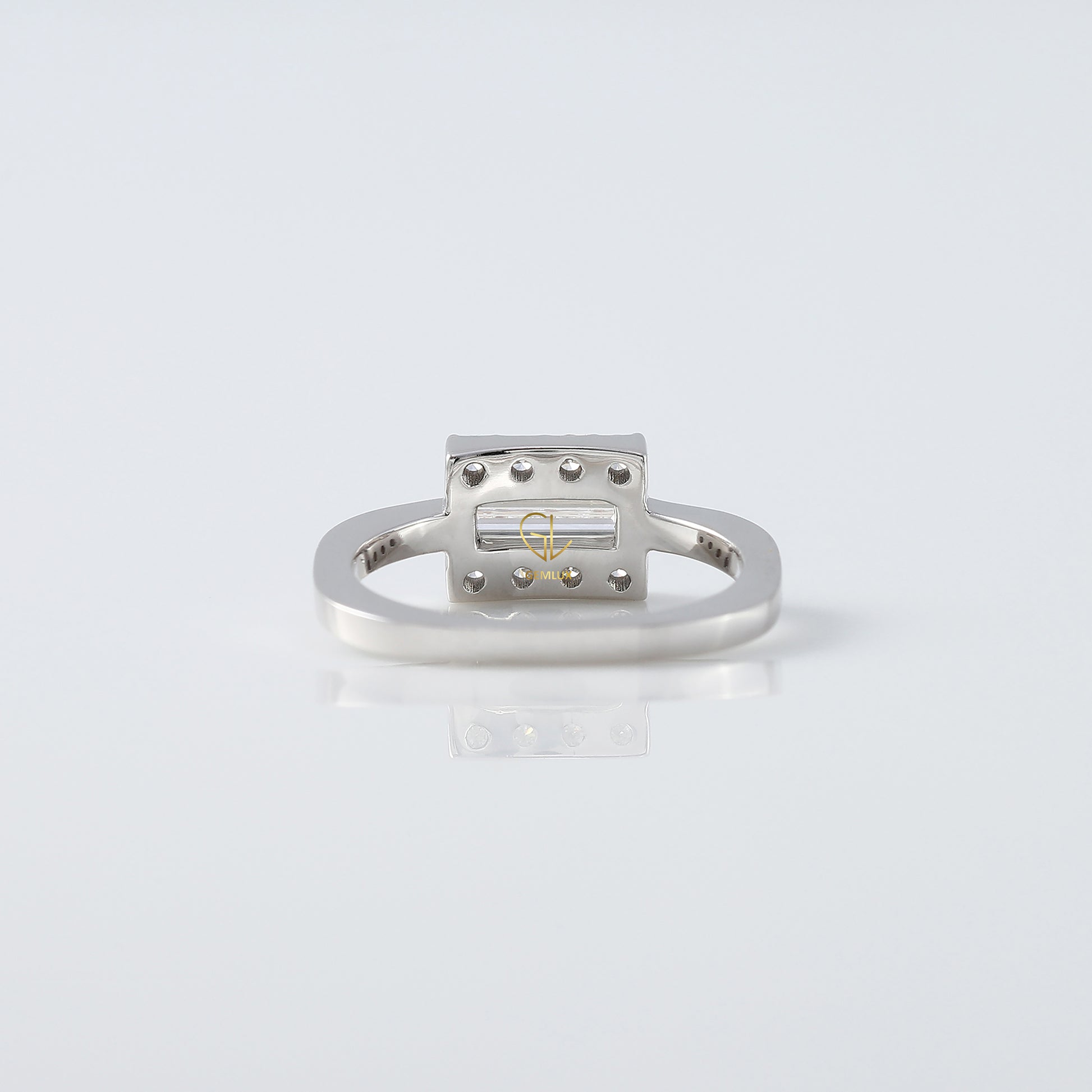Baguette Cut Moissanite Solitaire Engagement Rings diamond solitaire ring​ promise rings gold engagement rings​ 