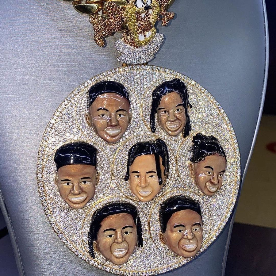 925 Silver Bling Bling VVS Moissanite 3D Face Hip Hop Pendant