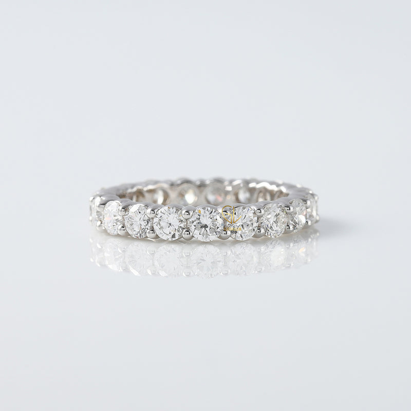 Round Cut Moissanite Eternity Wedding Band