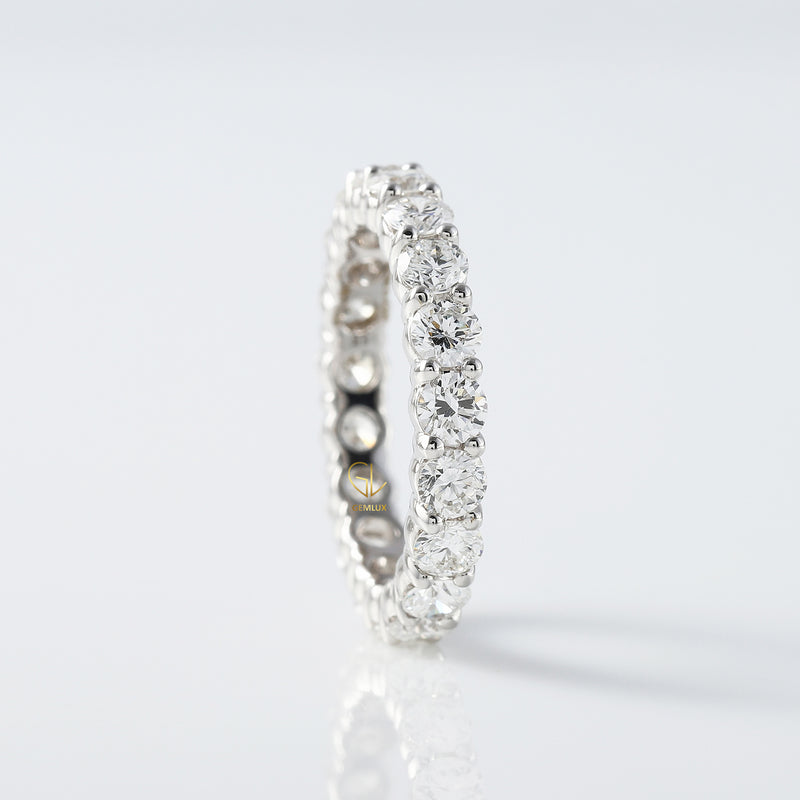 Round Cut Moissanite Eternity Wedding Band