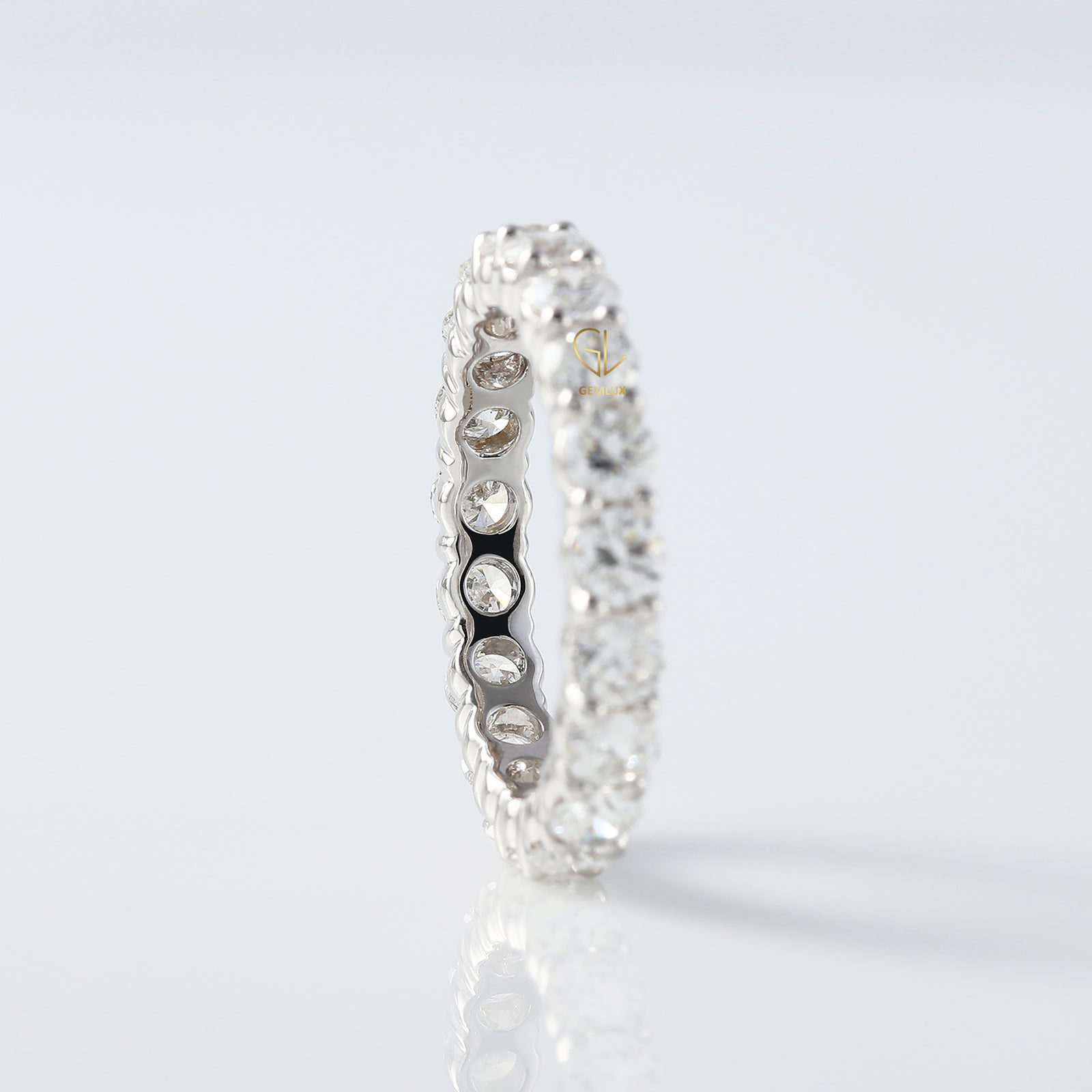 Round Cut Moissanite Eternity Wedding Band eternity ring eternity band ring​ eternity rings​ eternity rings for women wedding band​s diamond wedding bands​ moissanite bands
